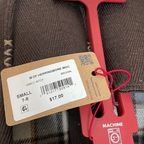 NWT Dearfoams Cozy Comfort Men's Herringbone Moccasin Slippers - Picture 5 of 7